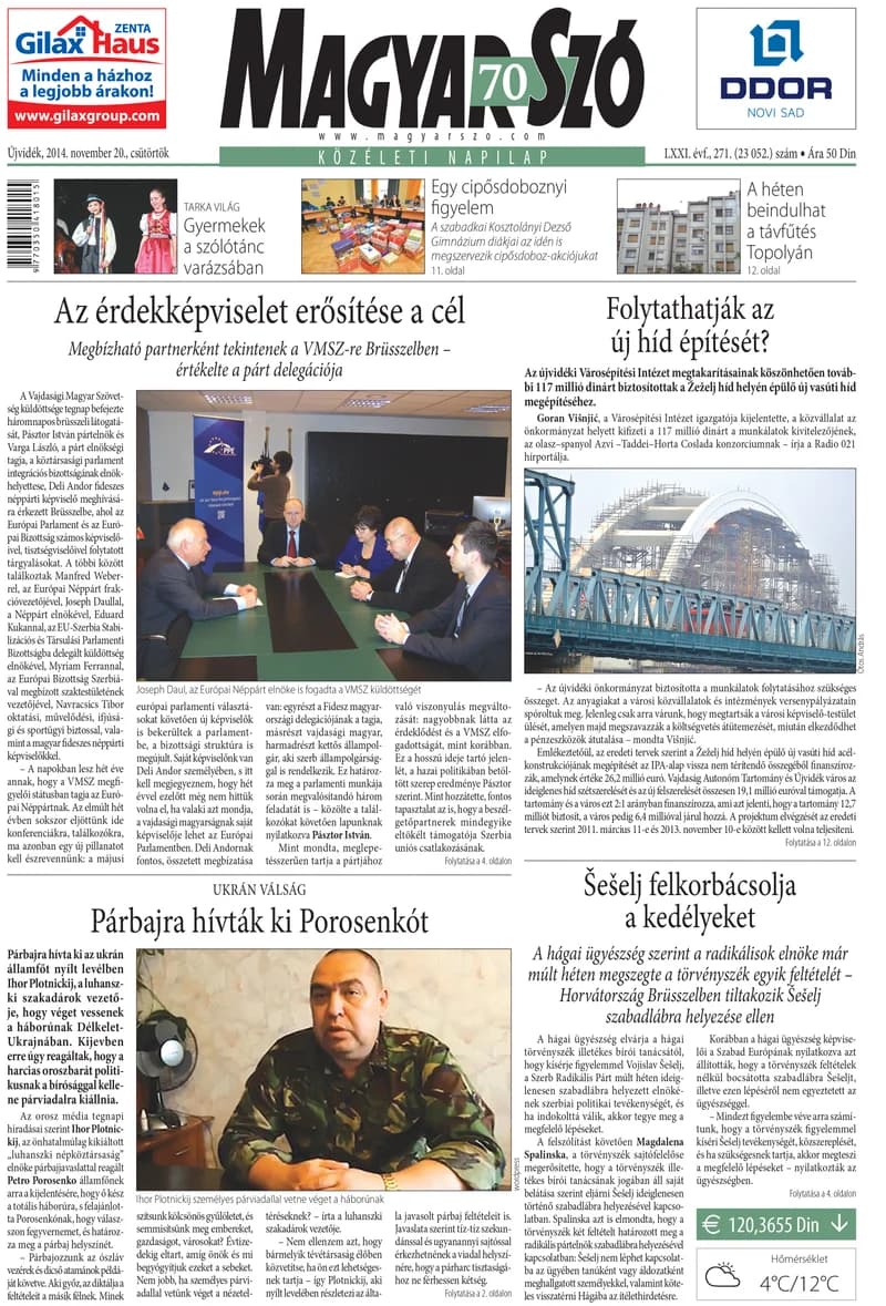Magyar Szó, 71. évf. 2014. november 20. 271. sz. 1–20. oldal