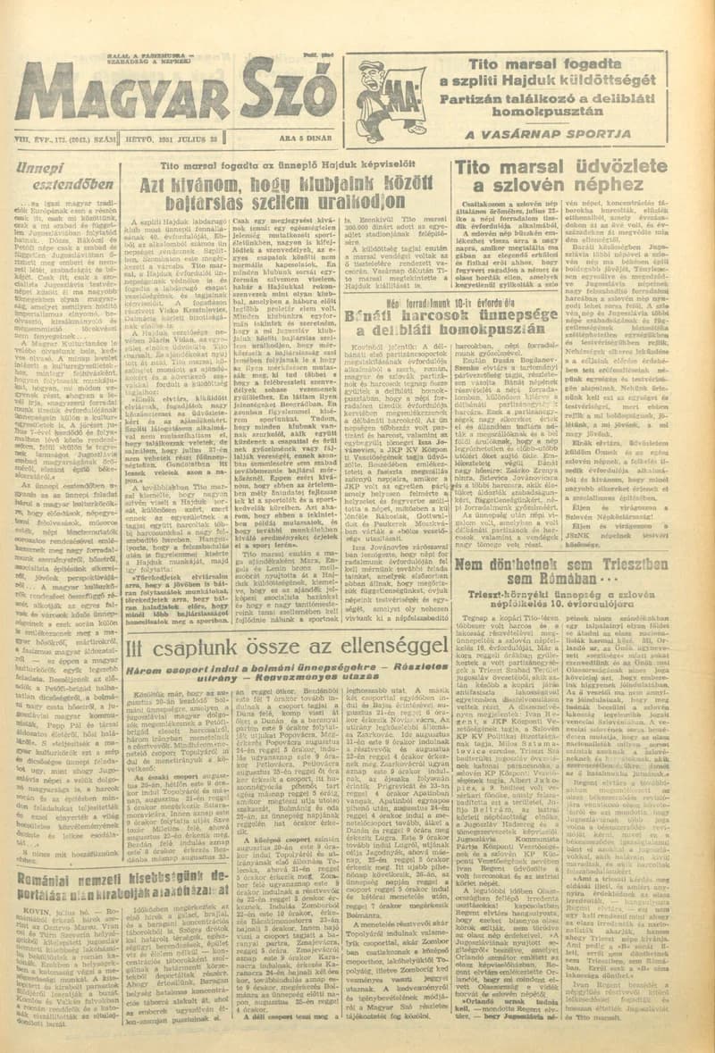 Magyar Szó, 8. évf. 1951. július 23. 173. sz. 1–4. oldal