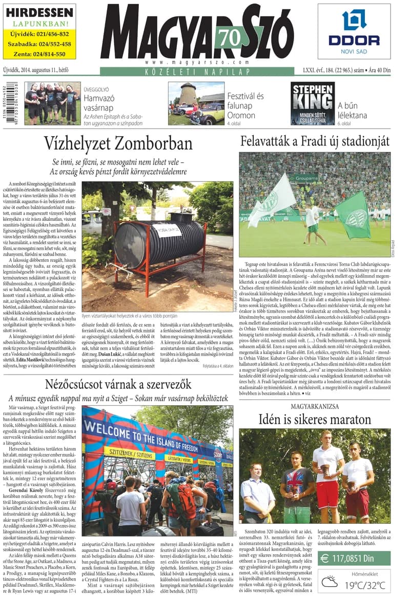 Magyar Szó, 71. évf. 2014. augusztus 11. 184. sz. 1–20. oldal