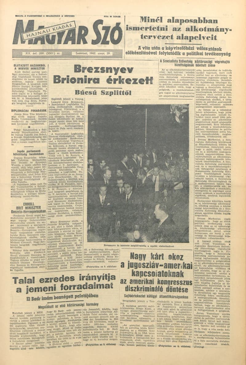 Magyar Szó, 19. évf. 1962. szeptember 29. 269. sz. 1–12. oldal