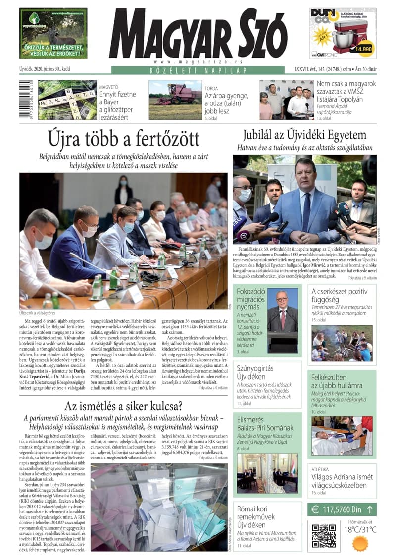 Magyar Szó, 77. évf. 2020. június 30. 145. sz. 1–20. oldal