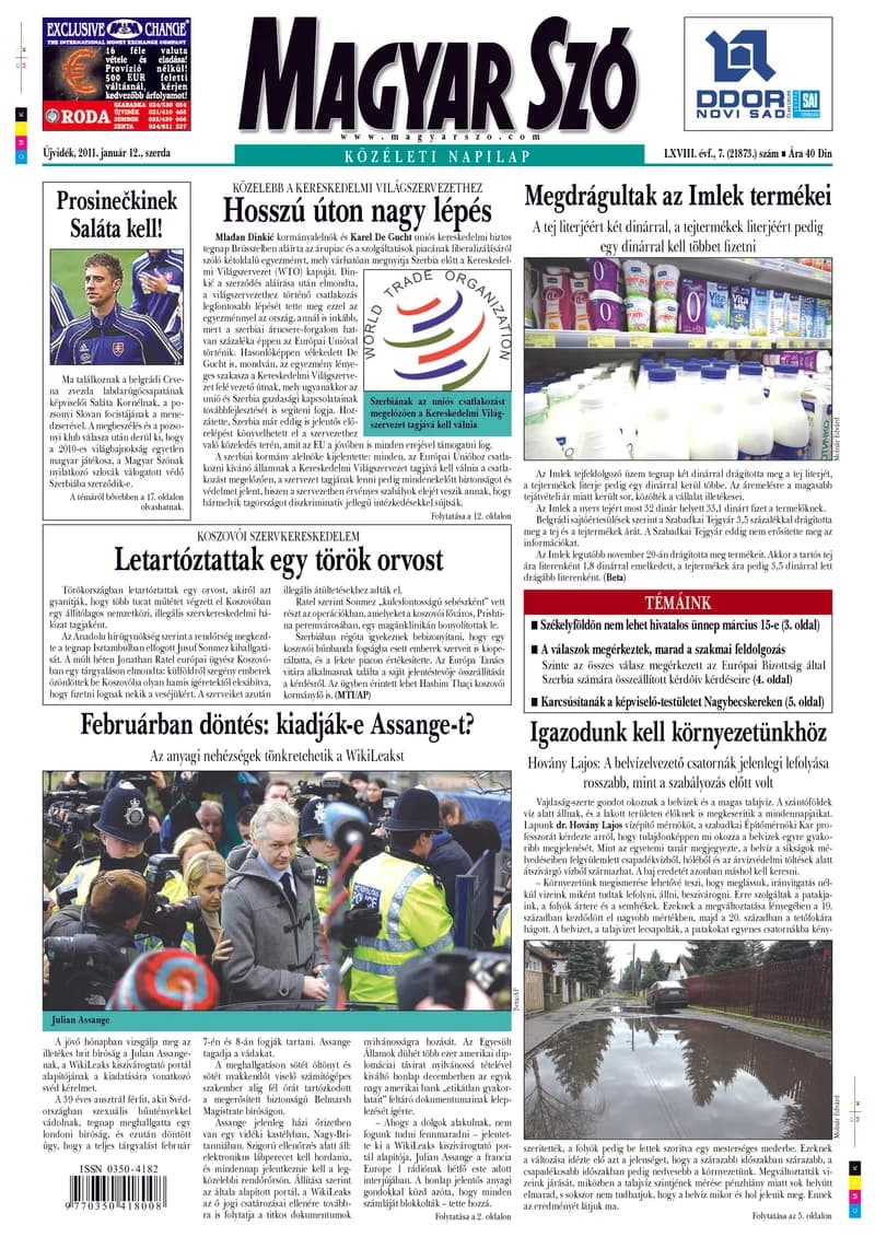 Magyar Szó, 68. évf. 2011. január 12. 7. sz. 1–20. oldal