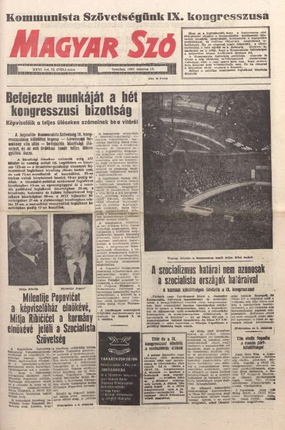 Magyar Szó, 26. évf. 1969. március 15. 72. sz. 1–20. oldal