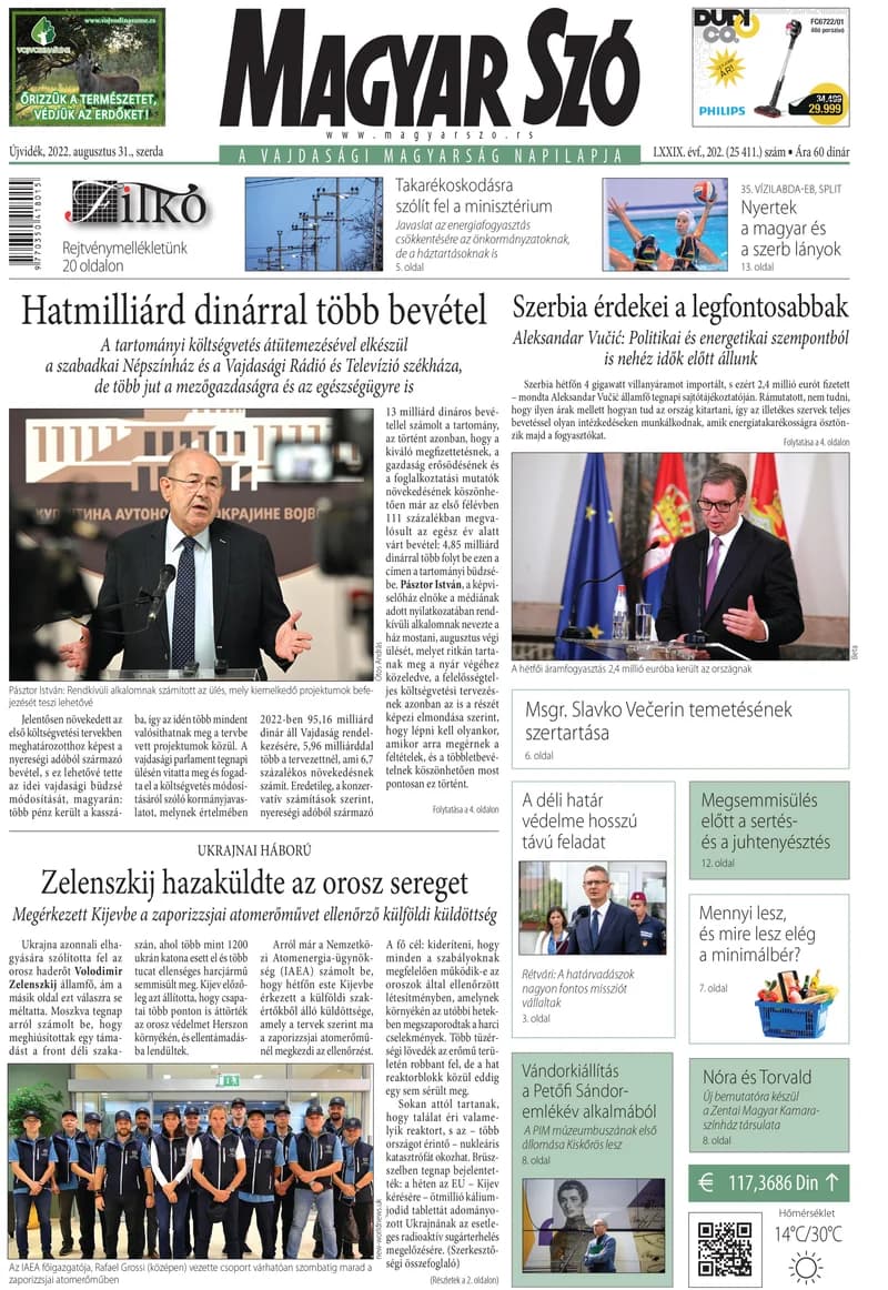 Magyar Szó, 79. évf. 2022. augusztus 31. 202. sz. 1–16. oldal