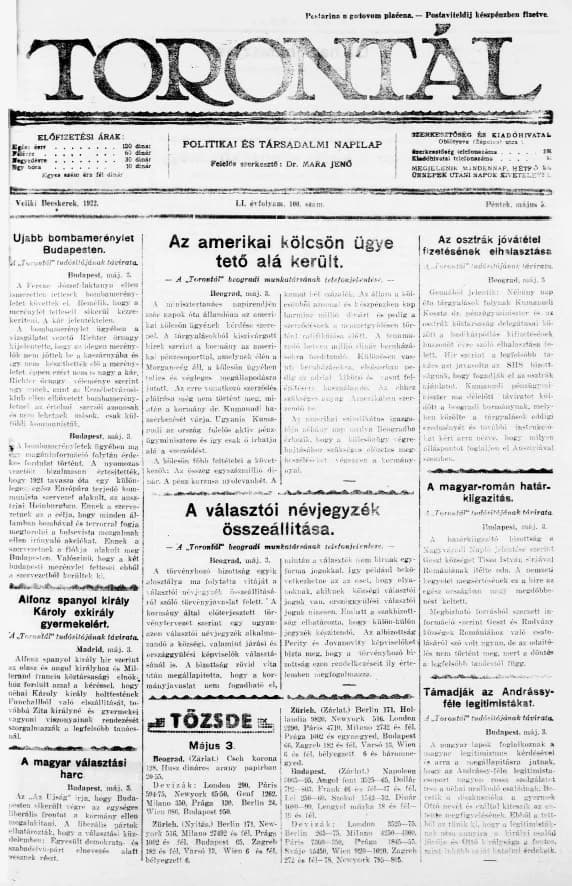 Torontál, 51. évf. 1922. május 5. 100. sz.