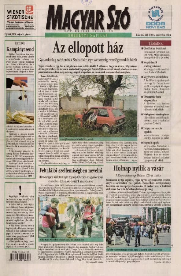 Magyar Szó, 65. évf. 2008. május 9. 104. sz. 1–20. oldal