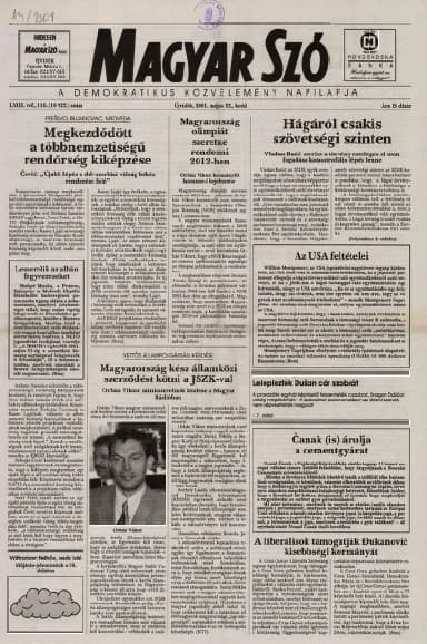 Magyar Szó, 58. évf. 2001. május 22. 116. sz. 1–16. oldal
