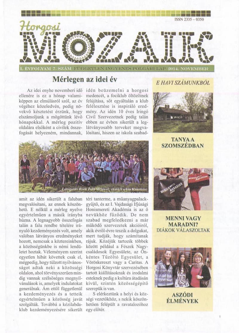 Horgosi Mozaik, 1. évf. 2014. november. 7. sz.