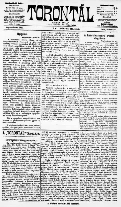 Torontál, 26. évf. 1897. október 25. 244. sz.