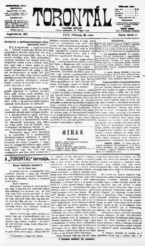 Torontál, 26. évf. 1897. február 3. 26. sz.