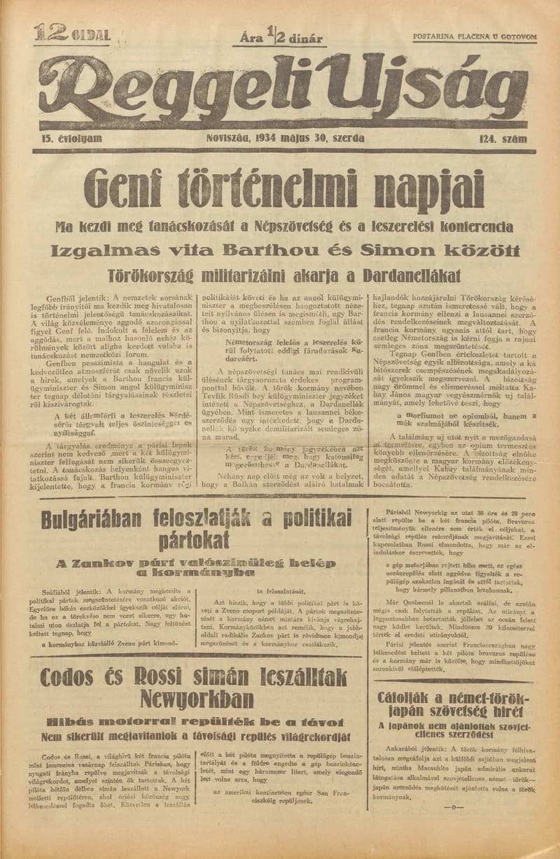 Reggeli Újság, 15. évf. 1934. május 30. 124. sz.