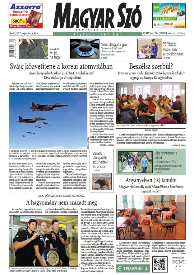Magyar Szó, 74. évf. 2017. szeptember 5. 206. sz. 1–20. oldal