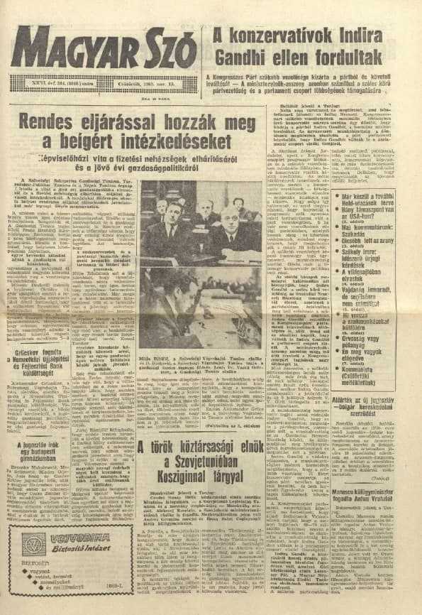 Magyar Szó, 26. évf. 1969. november 13. 314. sz. 1–20. oldal