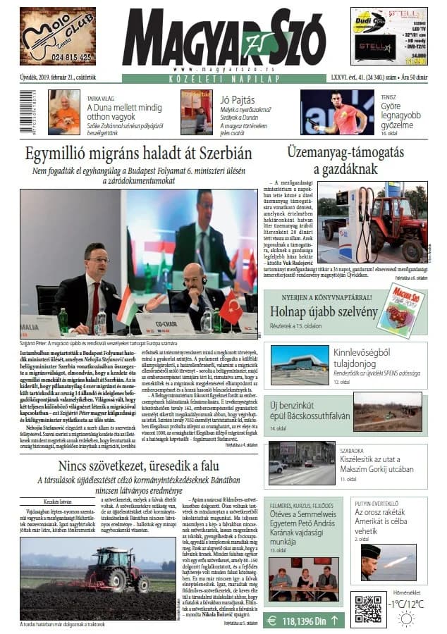 Magyar Szó, 76. évf. 2019. február 21. 41. sz. 1–20. oldal