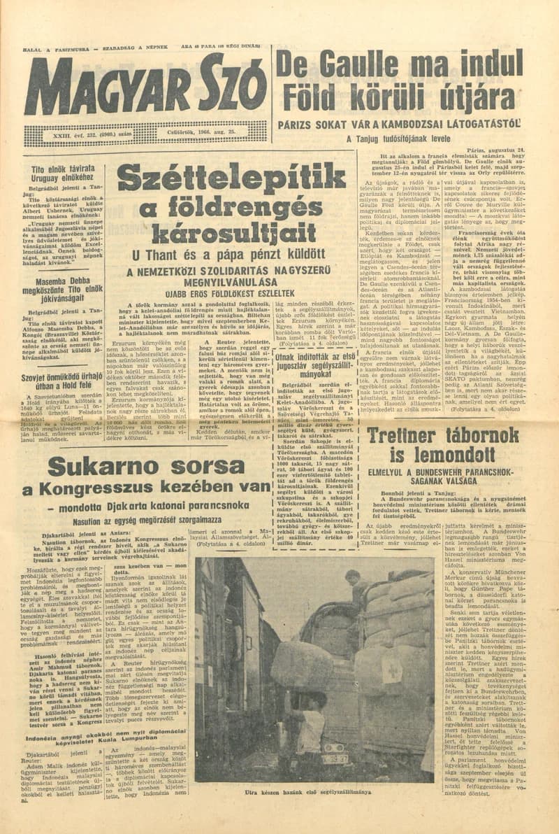 Magyar Szó, 23. évf. 1966. augusztus 25. 232. sz.