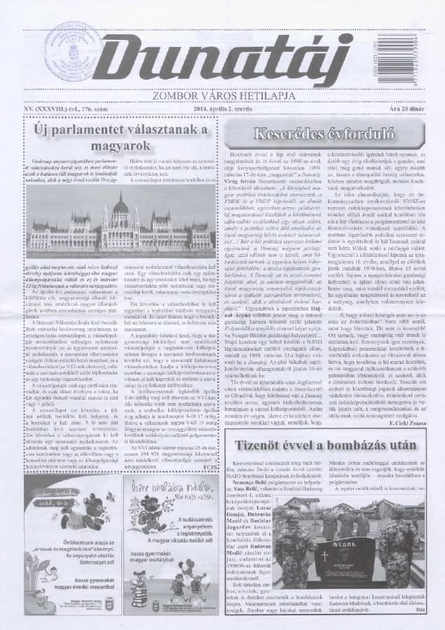 Dunatáj, 16. évf. 2014. április 2. 776. sz.