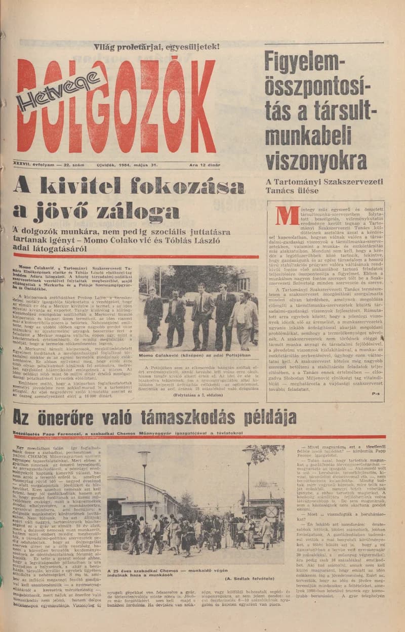 Dolgozók, 38. évf. 1984. május 31. 22. sz.