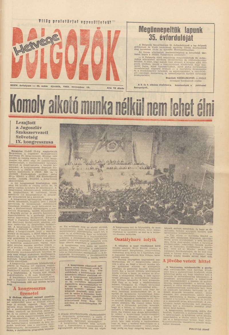 Dolgozók, 36. évf. 1982. november 18. 46. sz.