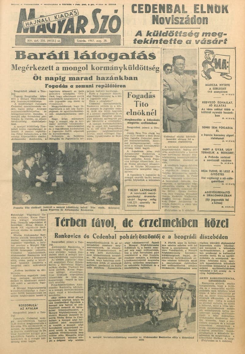 Magyar Szó, 14. évf. 1957. augusztus 28. 235. sz. 1–14. oldal