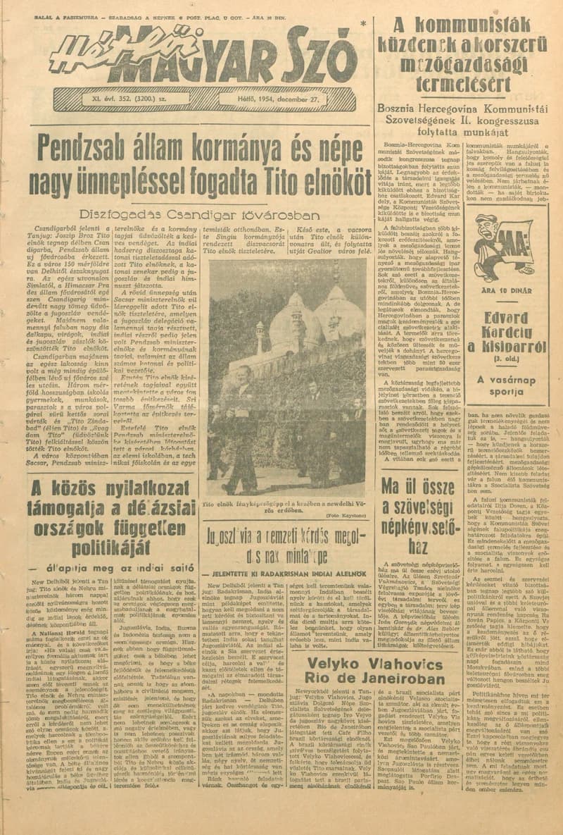 Magyar Szó, 11. évf. 1954. december 27. 352. sz. 1–6. oldal