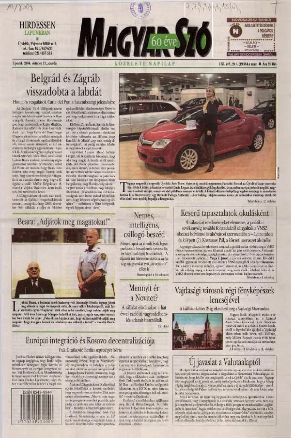 Magyar Szó, 61. évf. 2004. október 13. 241. sz. 1–20. oldal