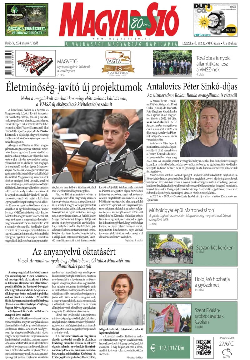 Magyar Szó, 81. évf. 2024. május 7. 102. sz. 1–16. oldal