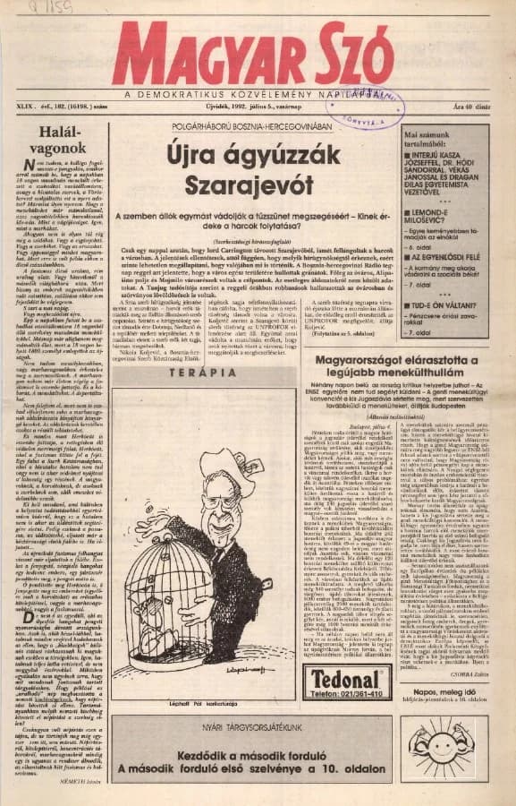 Magyar Szó, 49. évf. 1992. július 5. 182. sz. 1–28. oldal