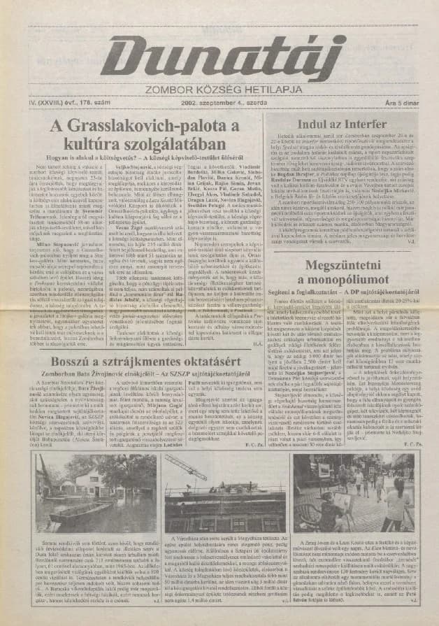 Dunatáj, 4. évf. 2002. szeptember 4. 178. sz.