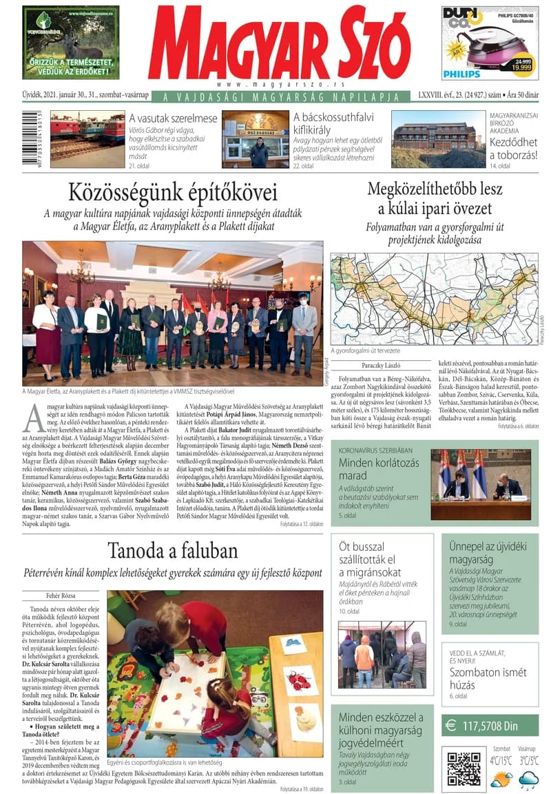 Magyar Szó, 78. évf. 2021. január 30. – 31. 23. sz. 1–32. oldal