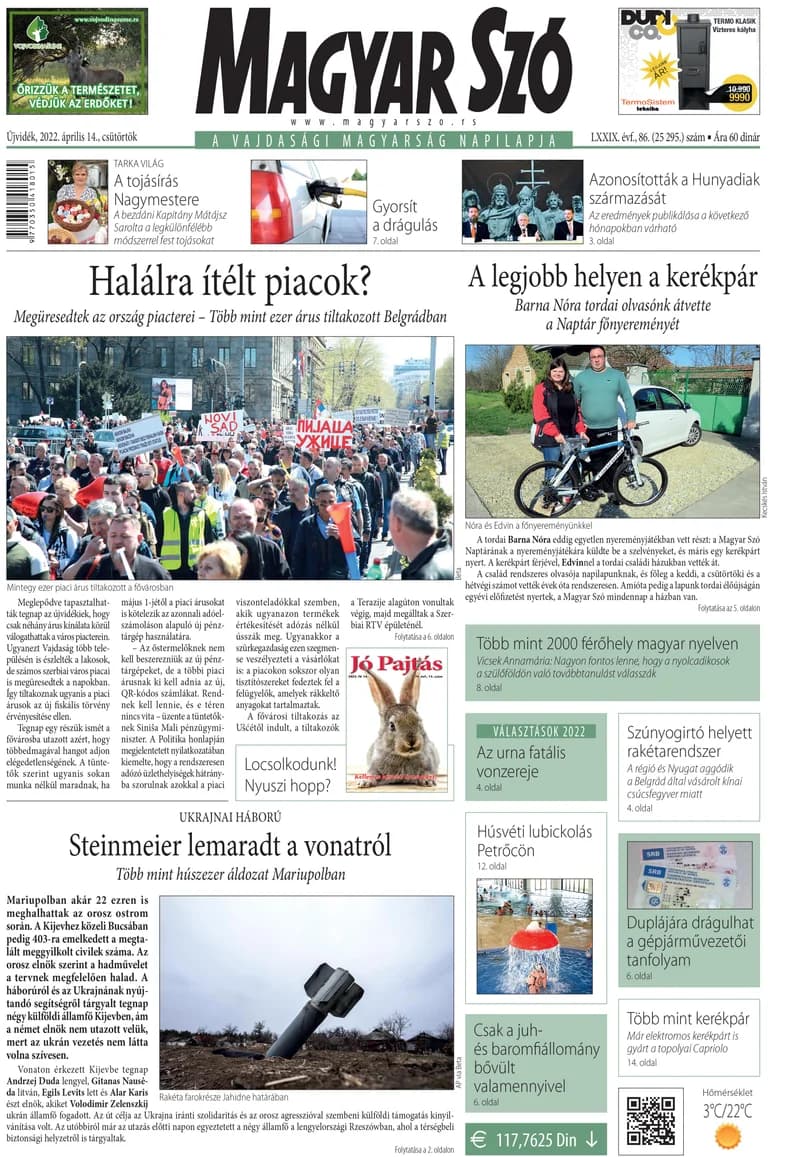 Magyar Szó, 79. évf. 2022. április 14. 86. sz. 1–20. oldal