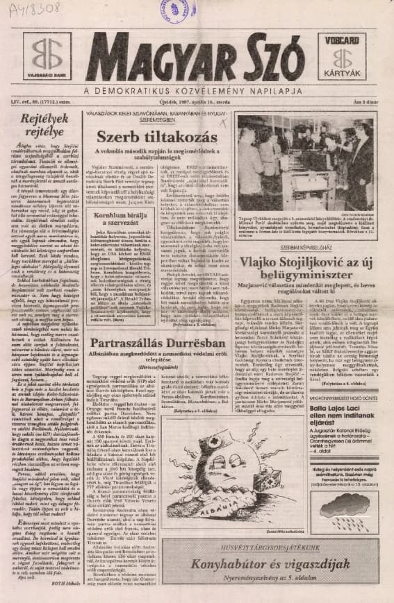 Magyar Szó, 54. évf. 1997. április 16. 89. sz. 1–16. oldal