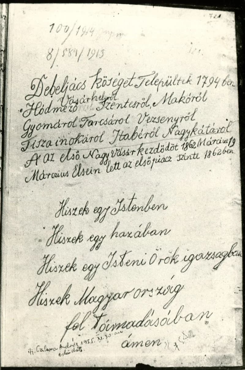 Becskereki idős ember jegyzetfüzetéből