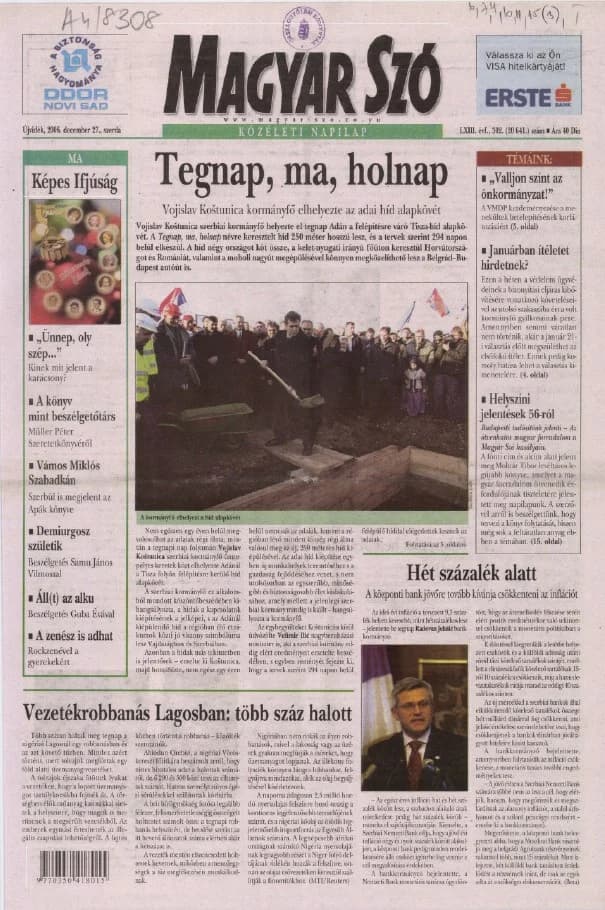 Magyar Szó, 63. évf. 2006. december 27. 302. sz. 1–20. oldal
