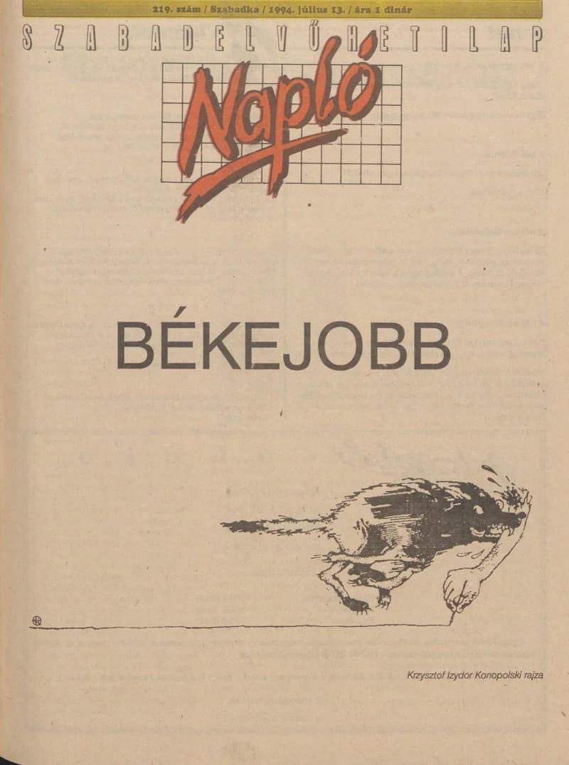 Napló - Szabadelvű hetilap, 5. évf. 1994. július 13. 219. sz.