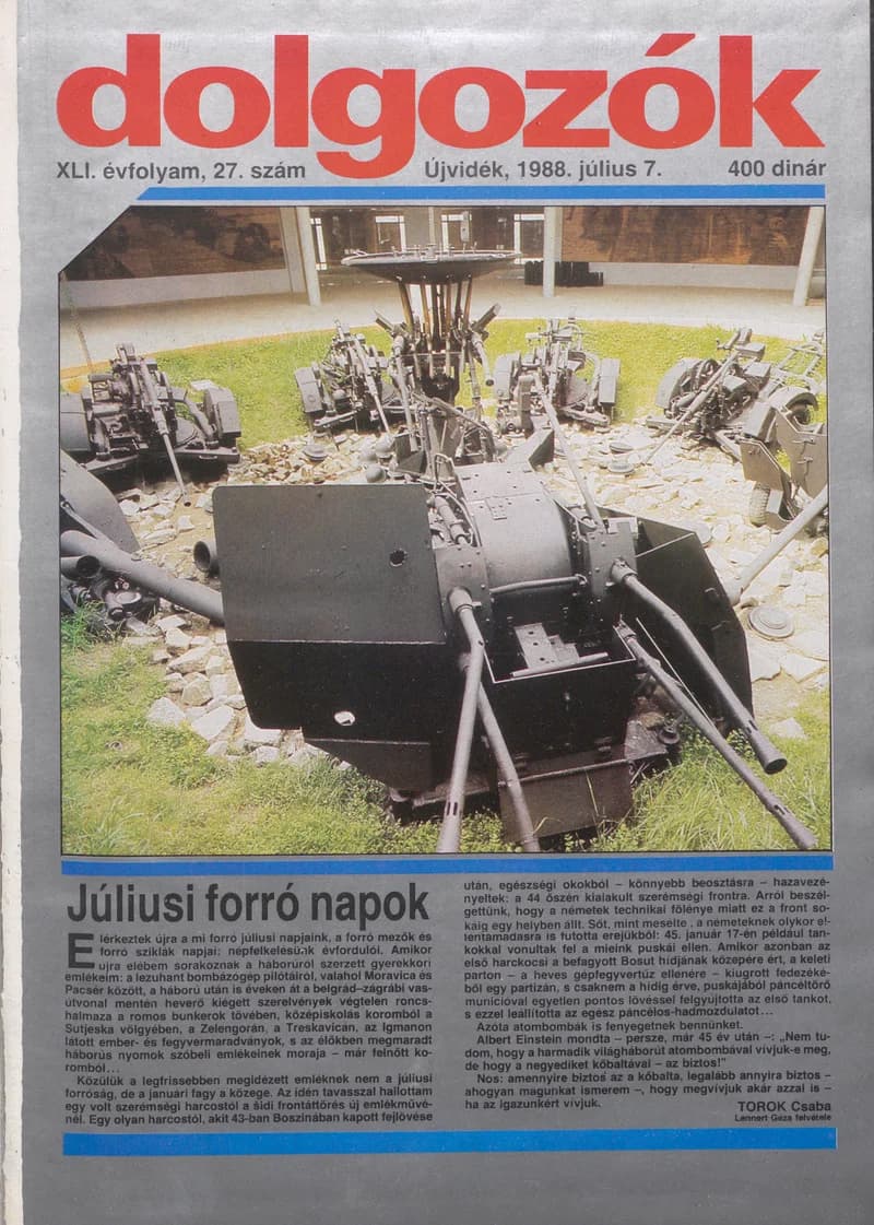 Dolgozók, 42. évf. 1988. július 7. 27. sz.