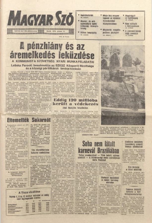 Magyar Szó, 27. évf. 1970. június 23. 170. sz. 1–14. oldal