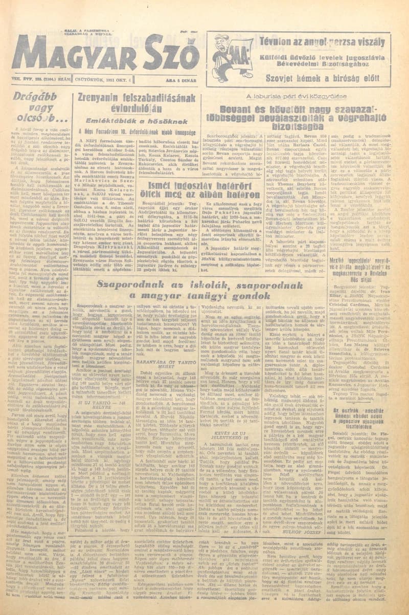Magyar Szó, 8. évf. 1951. október 4. 235. sz. 1–6. oldal