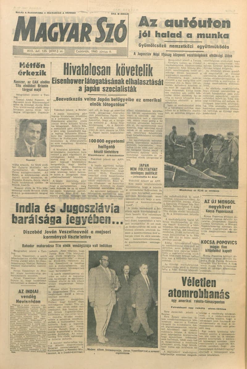 Magyar Szó, 17. évf. 1960. június 9. 135. sz. 1–12. oldal