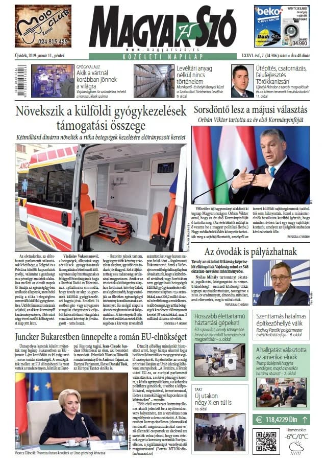 Magyar Szó, 76. évf. 2019. január 11. 7. sz. 1–16. oldal