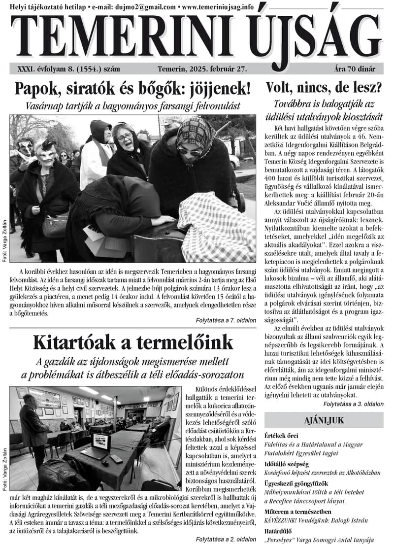Temerini Újság, 31. évf. 2025. február 27. 8. sz.
