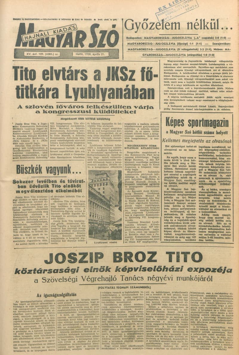 Magyar Szó, 15. évf. 1958. április 21. 109. sz. 1–10. oldal