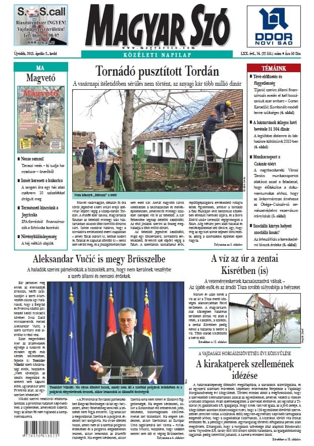 Magyar Szó, 70. évf. 2013. április 2. 74. sz. 1–20. oldal