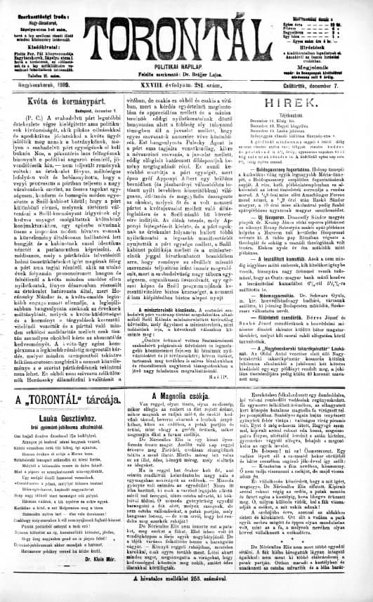 Torontál, 28. évf. 1899. december 7. 281. sz.