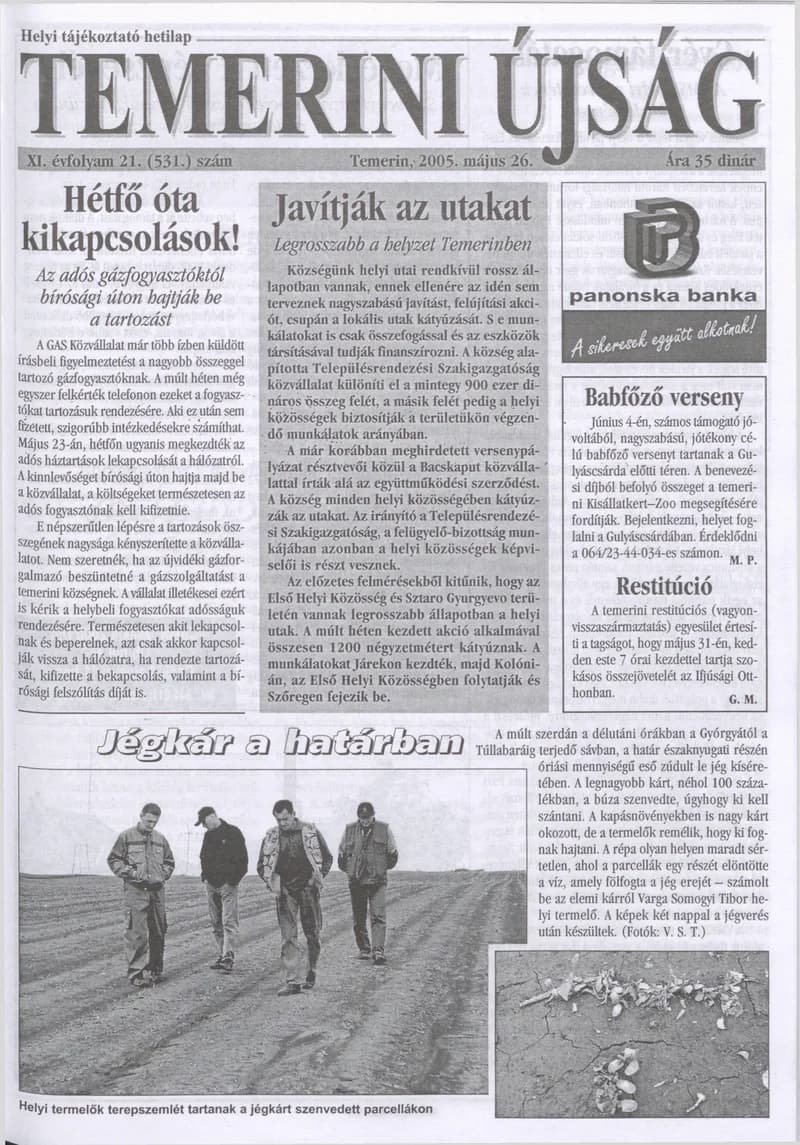 Temerini Újság, 11. évf. 2005. május 26. 21. sz.