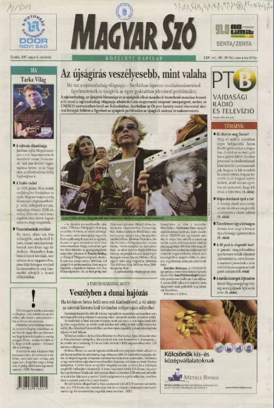 Magyar Szó, 64. évf. 2007. május 3. 100. sz. 1–20. oldal