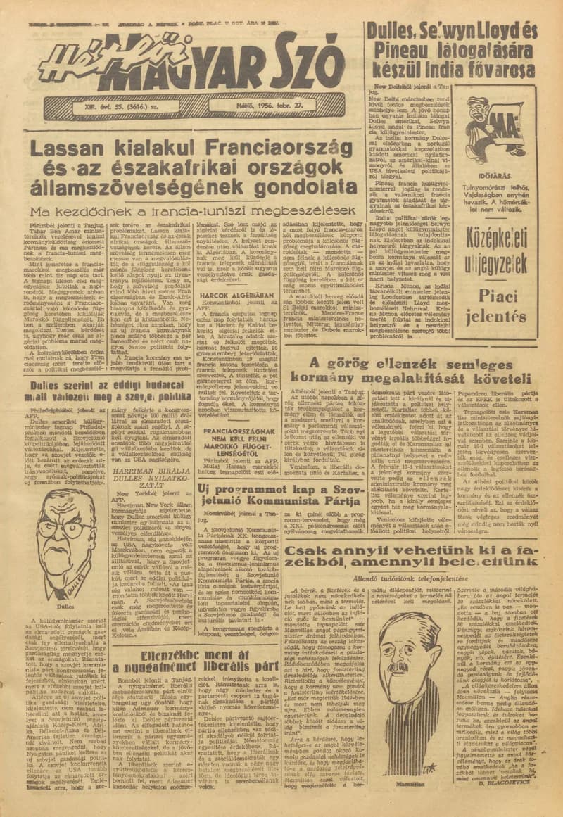 Magyar Szó, 13. évf. 1956. február 27. 55. sz. 1–6. oldal