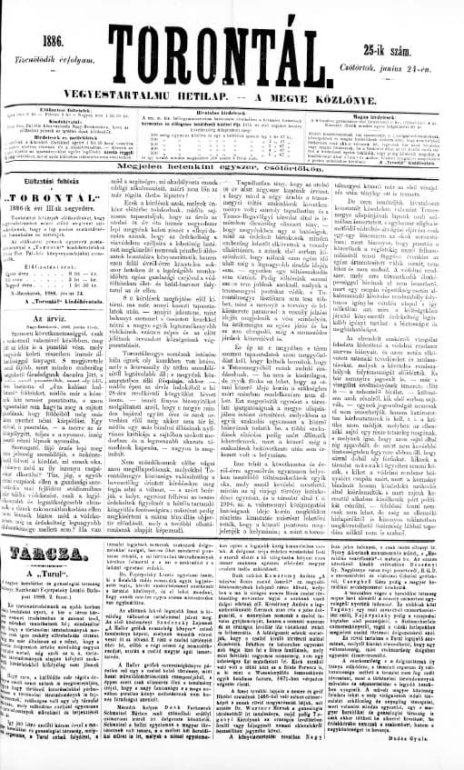 Torontál, 15. évf. 1886. június 24. 25. sz.