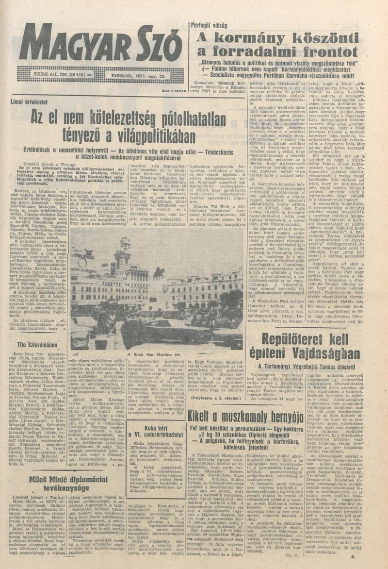 Magyar Szó, 32. évf. 1975. augusztus 28. 236. sz.