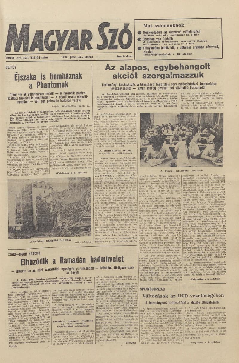 Magyar Szó, 39. évf. 1982. július 28. 205. sz. 1–20. oldal