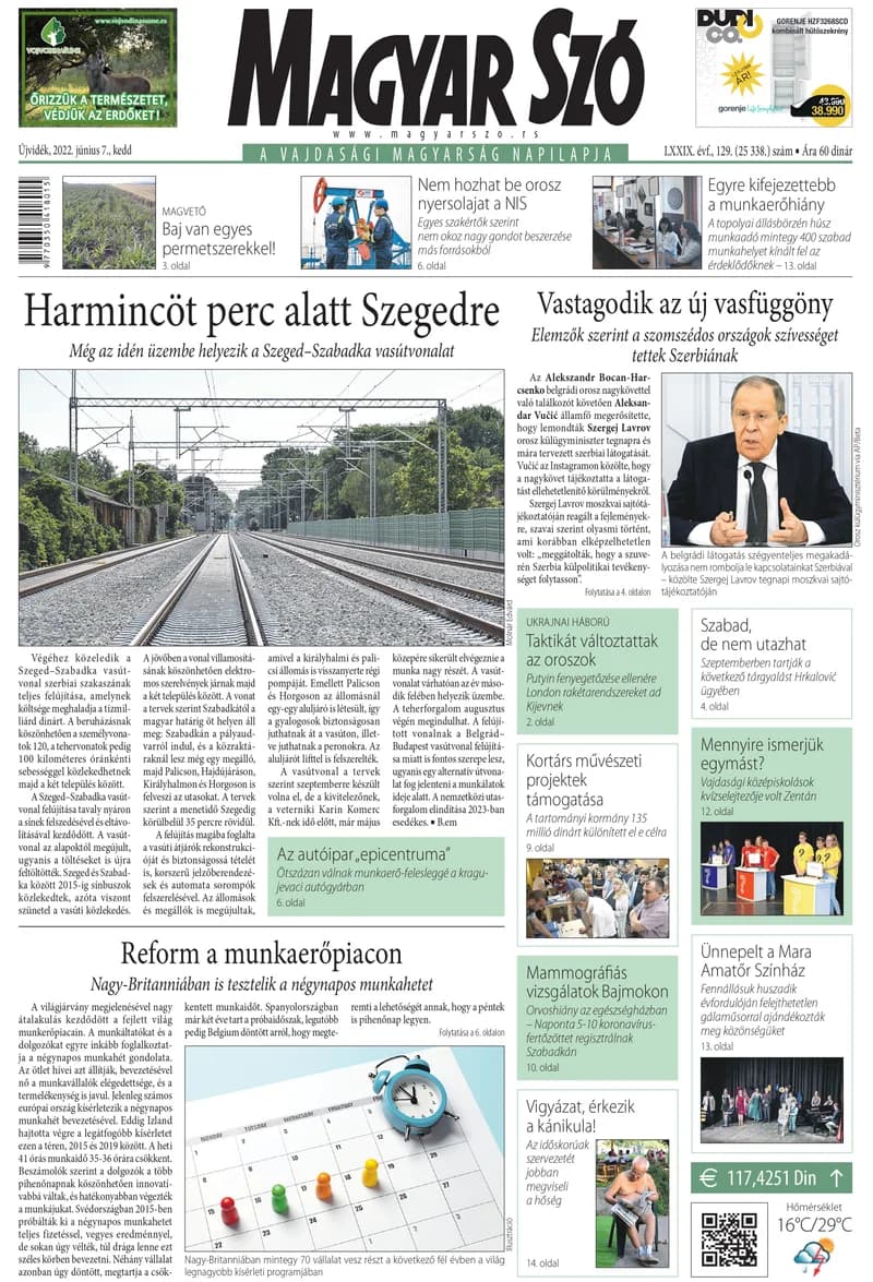 Magyar Szó, 79. évf. 2022. június 7. 129. sz. 1–20. oldal